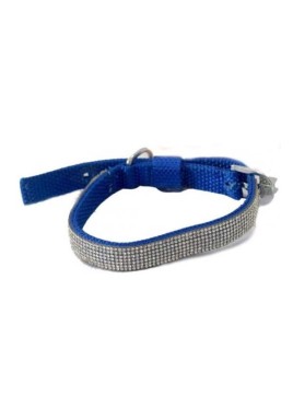 Super Dog Dimand Collar Blue 45cm